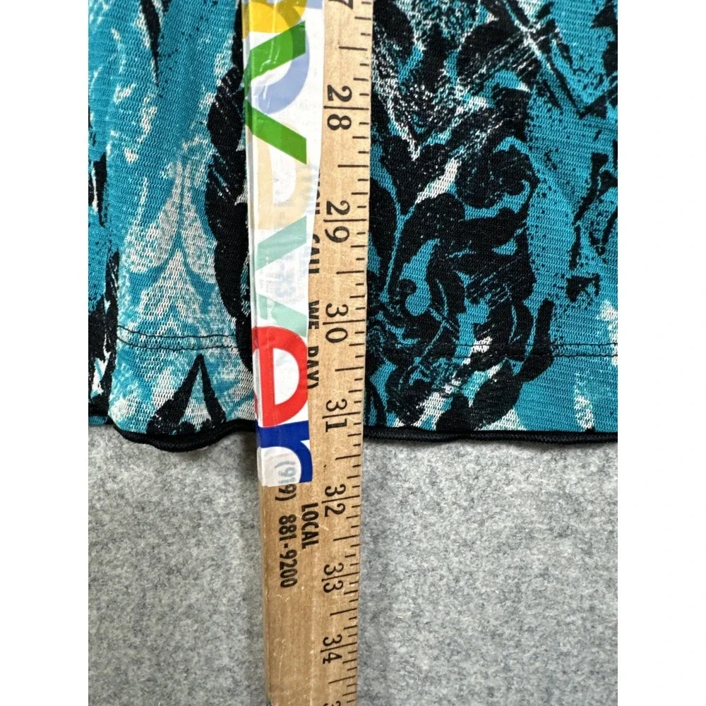 212 Collection Large Womens‎ Skirt A-line Blue Black Stretch Pull On Knee Lined